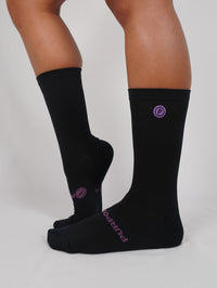Performance Running &amp; Cycling Socks (Lightweight Monogram) - Black / Medium (36-40)
