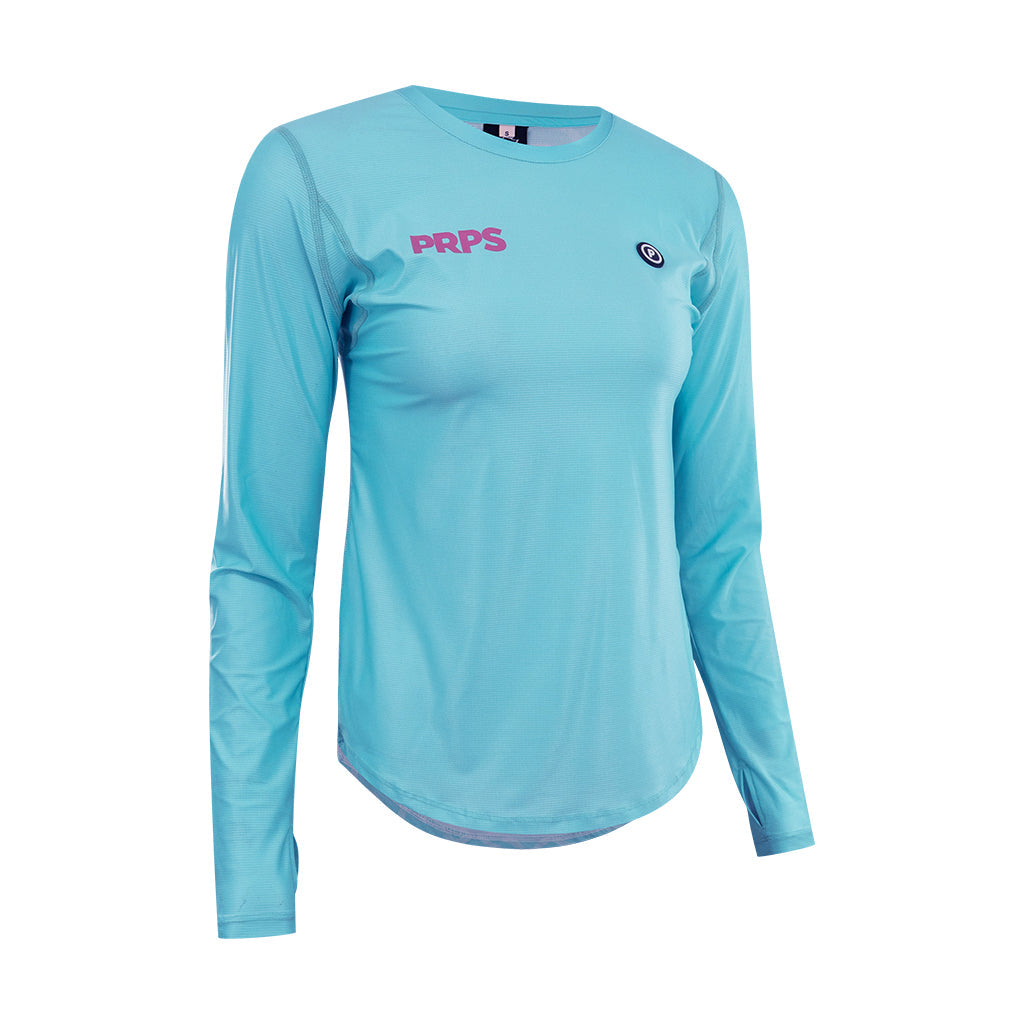 Women ELITE Long Sleeve Running Shirt (Arctic Blue) - Purpose Performance Wear