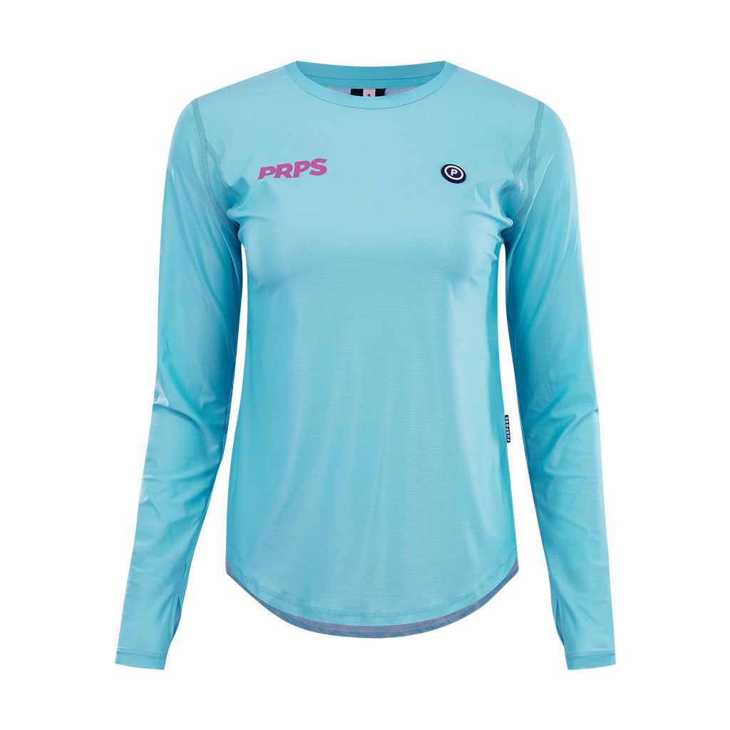 Women ELITE Long Sleeve Running Shirt (Arctic Blue) - Purpose Performance Wear