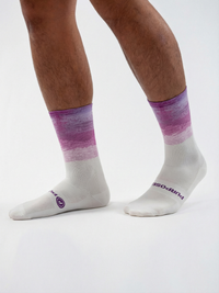 Borealis - Performance Running &amp; Cycling Socks (Lightweight Monogram) - Plum (Purple) / Medium (36-40)