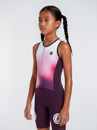 Girls Hypermesh ELITE Tri Suit (Sleeveless) - Plum (Baby Pink) / S