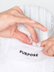 Arctic White cooling running hat with built in ice pocket for race day heat management