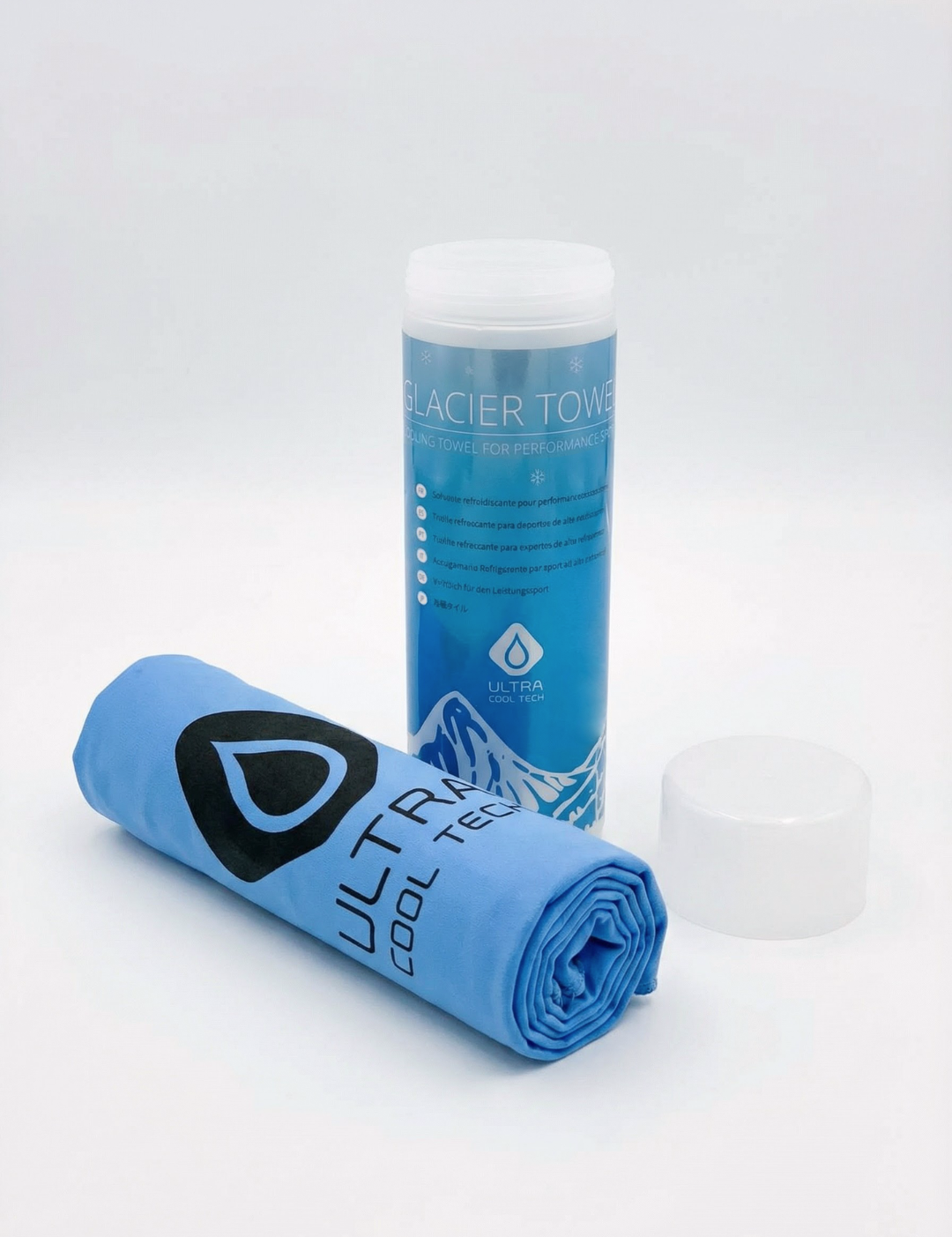 High performance cooling towel for athletes designed for running gym workouts and hot weather training